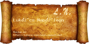 Lukács Napóleon névjegykártya